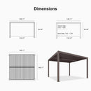 PURPLE LEAF Athena Louvered Pergola Bronze Outdoor Aluminum Pergola with Roller Blind Adjustable Gazebo for Patio Deck Garden