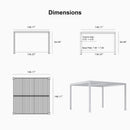 PURPLE LEAF Athena Louvered Pergola white Outdoor Aluminum Pergola with Shutter Wall Adjustable Gazebo Rainproof for Patio Deck Garden