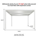 PURPLE LEAF Athena Louvered Pergola white Outdoor Aluminum Pergola with Shutter Wall Adjustable Gazebo Rainproof for Patio Deck Garden