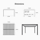PURPLE LEAF Athena Louvered Pergola Grey Outdoor Aluminum Pergola with Shutter Wall Adjustable Gazebo Rainproof for Patio Deck Garden