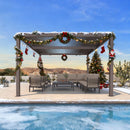 PURPLE LEAF Athena Outdoor Louvered Pergola Adjustable Metal Roof Bronze Hardtop Gazebo Patio Pavilion