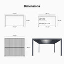 PURPLE LEAF Athena Louvered Pergola Grey Outdoor Aluminum Pergola with Strip Lights Adjustable Gazebo for Patio Deck Garden