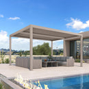 PURPLE LEAF Athena Louvered Pergola Modern Champagne Pergola with Adjustable Roof for Deck Backyard Garden