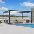 PURPLE LEAF Athena Louvered Pergola Modern Grey Pergola with White Roof for Deck Backyard Garden