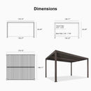 PURPLE LEAF Athena Outdoor Louvered Pergola Adjustable Metal Roof Bronze Hardtop Gazebo Patio Pavilion