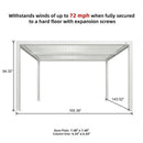 PURPLE LEAF Athena Louvered Pergola Modern White Pergola with Adjustable Roof for Deck Backyard Garden