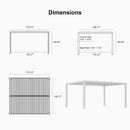 PURPLE LEAF Athena Louvered Pergola White Outdoor Aluminum Pergola with Strip Lights Adjustable Gazebo for Patio Deck Garden