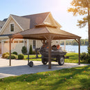 PURPLE LEAF Outdoor Metal Carport Gazebo Bronze Steel Roof Aluminum Frame Shelter for Parking