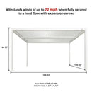 PURPLE LEAF Athena Louvered Pergola White Outdoor Aluminum Pergola with Strip Lights Adjustable Gazebo for Patio Deck Garden