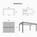 PURPLE LEAF Athena Louvered Pergola Modern Grey Pergola White Roof with Sanori Patio Couch Set Modular Sofas for Deck Backyard Garden