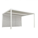 PURPLE LEAF Athena Louvered Pergola white Outdoor Aluminum Pergola with Shutter Wall Adjustable Gazebo Rainproof for Patio Deck Garden