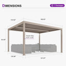PURPLE LEAF Athena Louvered Pergola Champagne Outdoor Aluminum Pergola with Strip Lights Adjustable Gazebo for Patio Deck Garden