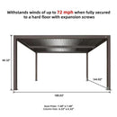 PURPLE LEAF Athena Louvered Pergola Bronze Outdoor Aluminum Pergola with Roller Blind Adjustable Gazebo for Patio Deck Garden