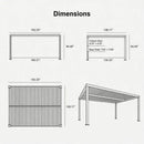 PURPLE LEAF Athena Louvered Pergola Modern Grey Pergola with White Roof for Deck Backyard Garden