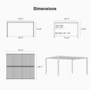 PURPLE LEAF Athena Louvered Pergola Modern White Pergola with Adjustable Roof for Deck Backyard Garden