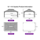 PURPLE LEAF Hardtop Gazebo for Patio Wood Grain Aluminum Frame Awning with String Lights-clear