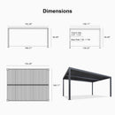 PURPLE LEAF Athena Louvered Pergola Grey Outdoor Aluminum Pergola with Strip Lights Adjustable Gazebo for Patio Deck Garden