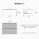PURPLE LEAF Athena Louvered Pergola white Outdoor Aluminum Pergola with Shutter Wall Adjustable Gazebo Rainproof for Patio Deck Garden