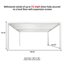 PURPLE LEAF Athena Louvered Pergola White Outdoor Aluminum Pergola with Strip Lights Adjustable Gazebo for Patio Deck Garden