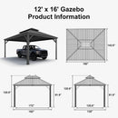 PURPLE LEAF Outdoor Metal Carport with Grey Steel Roof and Aluminum Frame Protective Shelter