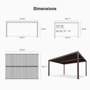 PURPLE LEAF Athena Louvered Pergola Bronze Outdoor Aluminum Pergola with Roller Blind Adjustable Gazebo for Patio Deck Garden
