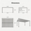 PURPLE LEAF Athena Louvered Pergola Modern Grey Pergola with White Roof for Deck Backyard Garden