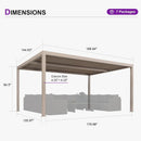 PURPLE LEAF Athena Louvered Pergola Champagne Outdoor Aluminum Pergola with Strip Lights Adjustable Gazebo for Patio Deck Garden