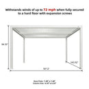 PURPLE LEAF Athena Louvered Pergola Modern White Pergola with Adjustable Roof for Deck Backyard Garden