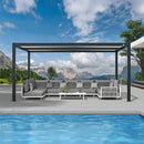 PURPLE LEAF Athena Louvered Pergola Modern Grey Pergola with White Roof for Deck Backyard Garden
