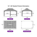 PURPLE LEAF Hardtop Gazebo for Patio Wood Grain Aluminum Frame Awning with String Lights-clear