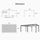 PURPLE LEAF Athena Louvered Pergola Grey Outdoor Aluminum Pergola with Roller Blinds Adjustable Gazebo Rainproof for Patio Deck Garden