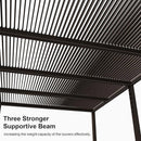PURPLE LEAF Athena Louvered Pergola Bronze Outdoor Aluminum Pergola with Roller Blind Adjustable Gazebo for Patio Deck Garden