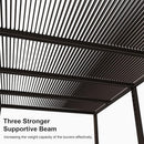 PURPLE LEAF Athena Louvered Pergola Bronze Outdoor Aluminum Pergola with Roller Blind Adjustable Gazebo for Patio Deck Garden