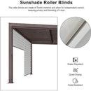 PURPLE LEAF Athena Louvered Pergola Bronze Outdoor Aluminum Pergola with Roller Blind Adjustable Gazebo for Patio Deck Garden