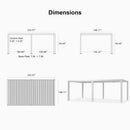 PURPLE LEAF Athena Louvered Pergola Modern White Pergola with Adjustable Roof for Deck Backyard Garden