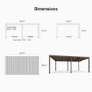 PURPLE LEAF Athena Louvered Pergola Bronze Outdoor Aluminum Pergola with Strip Lights Adjustable Gazebo for Patio Deck Garden