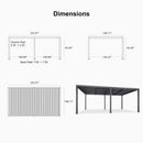 PURPLE LEAF Athena Louvered Pergola Grey Outdoor Aluminum Pergola with Strip Lights Adjustable Gazebo for Patio Deck Garden