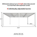 PURPLE LEAF Athena Louvered Pergola white Outdoor Aluminum Pergola with Shutter Wall Adjustable Gazebo Rainproof for Patio Deck Garden
