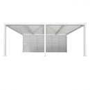 PURPLE LEAF Athena Louvered Pergola white Outdoor Aluminum Pergola with Shutter Wall Adjustable Gazebo Rainproof for Patio Deck Garden