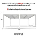 PURPLE LEAF Athena Louvered Pergola Modern White Pergola with Adjustable Roof for Deck Backyard Garden