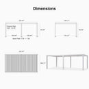 PURPLE LEAF Athena Louvered Pergola Modern White Pergola with Adjustable Roof for Deck Backyard Garden