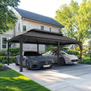 PURPLE LEAF Outdoor Metal Carport with Grey Steel Roof and Aluminum Frame Protective Shelter