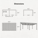 PURPLE LEAF Athena Louvered Pergola Modern Grey Pergola with White Roof for Deck Backyard Garden
