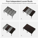 PURPLE LEAF Athena Louvered Pergola Khaki Outdoor Aluminum Pergola with Solid Color Roller Blind Adjustable Gazebo for Patio Deck Garden