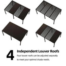 PURPLE LEAF Athena Louvered Pergola Bronze Outdoor Aluminum Pergola with Strip Lights Adjustable Gazebo for Patio Deck Garden