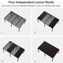 PURPLE LEAF Athena Louvered Pergola Bronze Outdoor Aluminum Pergola with Roller Blind Adjustable Gazebo for Patio Deck Garden