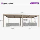PURPLE LEAF Athena Louvered Pergola Modern Champagne Pergola with Adjustable Roof for Deck Backyard Garden