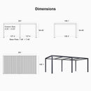 PURPLE LEAF Athena Louvered Pergola Modern Grey Pergola White Roof with Sanori Patio Couch Set Modular Sofas for Deck Backyard Garden