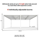 PURPLE LEAF Athena Louvered Pergola Modern White Pergola with Adjustable Roof for Deck Backyard Garden