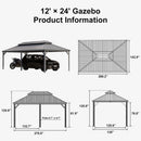 PURPLE LEAF Light Grey Metal Carport with Galvanized Steel Roof Heavy Duty Permanent Outdoor Car Shelter